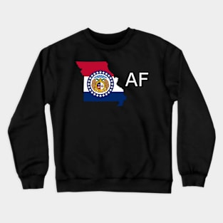 Missouri Flag State Outline AF (white) Crewneck Sweatshirt